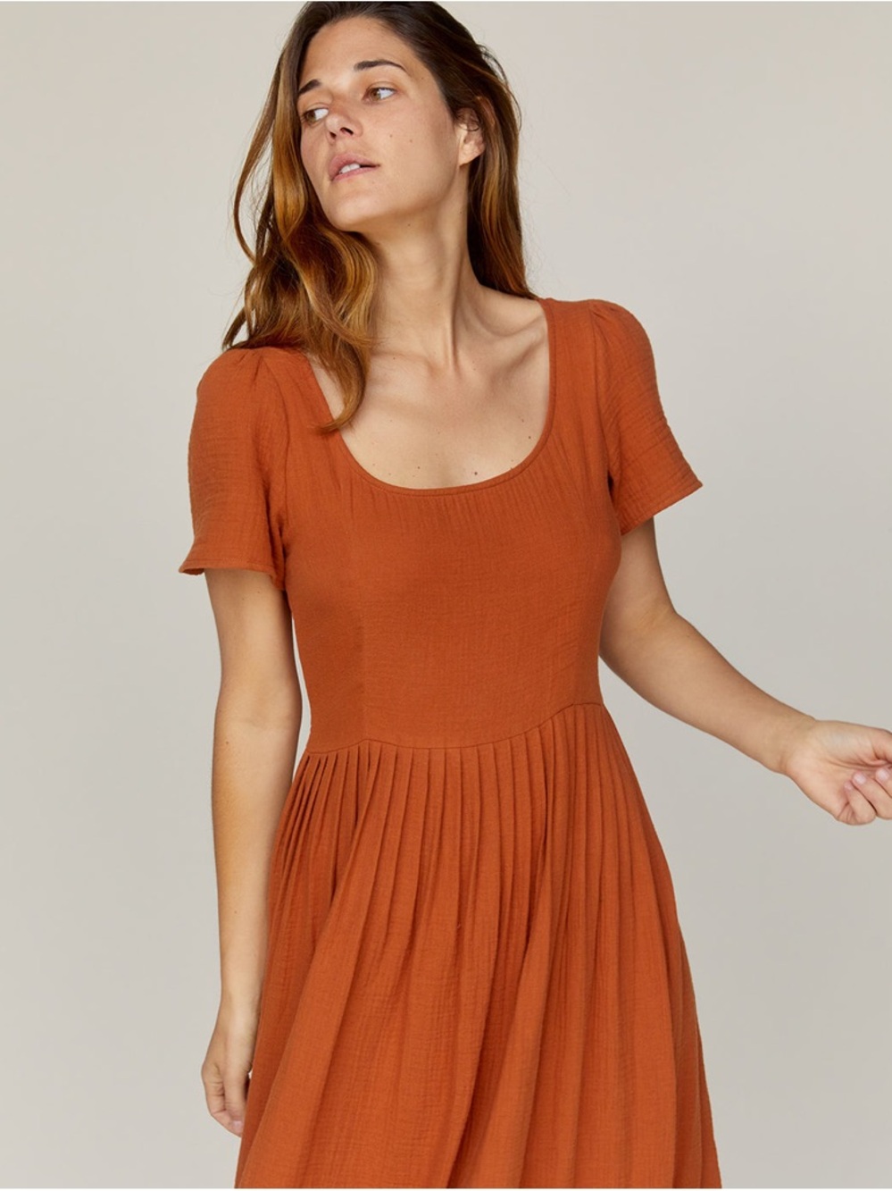 Christy Dawn scoopneck Scarlet dress - Rust Gauze - size 6/S